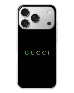 Чехол для iPhone 17 Pro с картинкой «Gucci — неоновый минимализм»