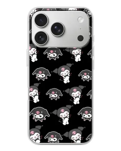 Чехол для iPhone 17 Pro с картинкой «Черный паттерн Kuromi» Чехол для iPhone 17 Pro с картинкой «Черный паттерн Kuromi»