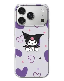 Чохол для iPhone 17 Pro з картинкою «Kuromi та лавандові серця»