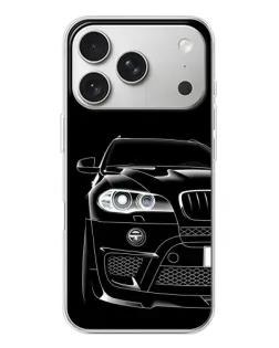 Чехол для iPhone 17 Pro с картинкой «Темный силуэт BMW»