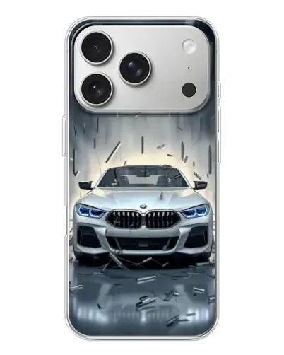 Чехол для iPhone 17 Pro с картинкой «BMW в свете фар» Чехол для iPhone 17 Pro с картинкой «BMW в свете фар»