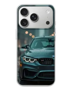 Чехол для iPhone 17 Pro с картинкой «BMW в огнях города»