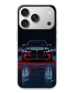 Чехол для iPhone 17 Pro с картинкой «BMW на мокрой дороге»