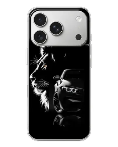 Чехол для iPhone 17 Pro с картинкой «BMW и лев» Чехол для iPhone 17 Pro с картинкой «BMW и лев»