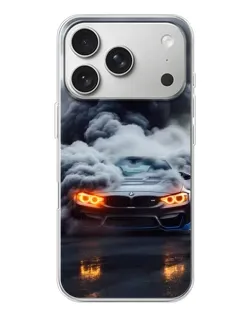 Чехол для iPhone 17 Pro с картинкой «BMW в дыму»