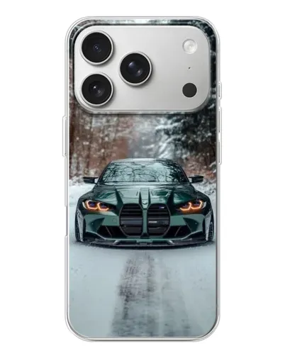 Чехол для iPhone 17 Pro с картинкой «BMW в зимнем лесу» Чехол для iPhone 17 Pro с картинкой «BMW в зимнем лесу»