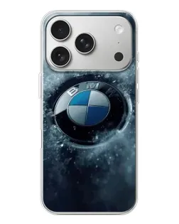 Чехол для iPhone 17 Pro с картинкой «Логотип BMW — лед»