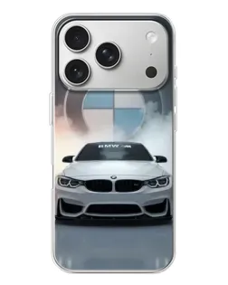 Чехол для iPhone 17 Pro с картинкой «BMW в белом дыму»