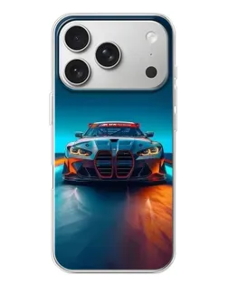 Чехол для iPhone 17 Pro с картинкой «BMW — огни неона»