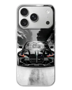 Чехол для iPhone 17 Pro с картинкой «BMW — акварельный дрифт»