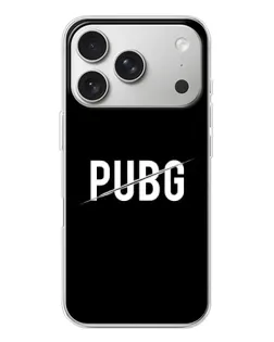Чехол для iPhone 17 Pro с картинкой «PUBG — белый логотип»