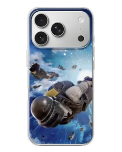 Чехол для iPhone 17 Pro с картинкой «Десант PUBG — прыжок»
