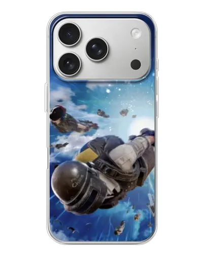Чехол для iPhone 17 Pro с картинкой «Десант PUBG — прыжок» Чехол для iPhone 17 Pro с картинкой «Десант PUBG — прыжок»