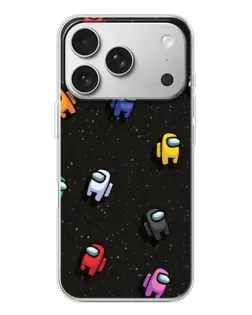 Чохол для iPhone 17 Pro з картинкою «Космічний патерн Among Us»