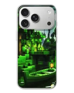 Чохол для iPhone 17 Pro з картинкою «Minecraft лісовий пейзаж»