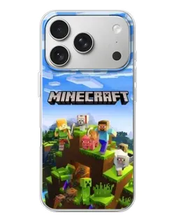 Чехол для iPhone 17 Pro с картинкой «Minecraft классический мир»