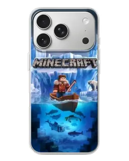 Чехол для iPhone 17 Pro с картинкой «Minecraft ледяной мир»