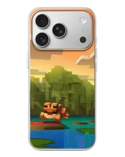 Чехол для iPhone 17 Pro с картинкой «Майнкрафт закат солнца»