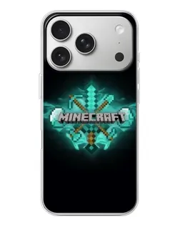 Чехол для iPhone 17 Pro с картинкой «Minecraft Diamond лого»