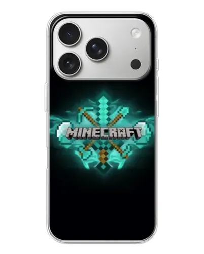 Чехол для iPhone 17 Pro с картинкой «Minecraft Diamond лого» Чехол для iPhone 17 Pro с картинкой «Minecraft Diamond лого»
