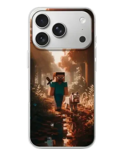 Чехол для iPhone 17 Pro с картинкой «Стив в лесу» Чехол для iPhone 17 Pro с картинкой «Стив в лесу»