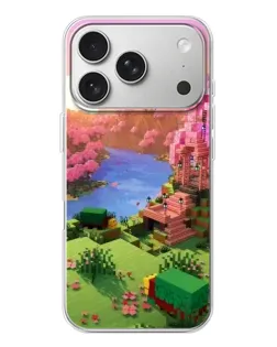 Чехол для iPhone 17 Pro с картинкой «Розовое дерево Minecraft»
