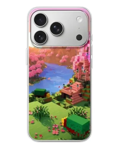 Чехол для iPhone 17 Pro с картинкой «Розовое дерево Minecraft» Чехол для iPhone 17 Pro с картинкой «Розовое дерево Minecraft»
