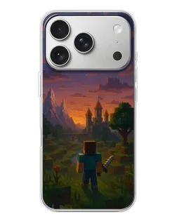 Чехол для iPhone 17 Pro с картинкой «Стив у башни»