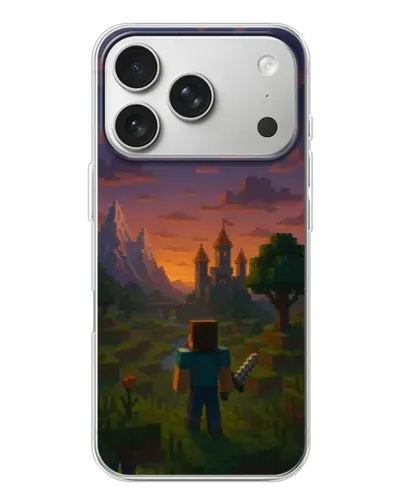 Чехол для iPhone 17 Pro с картинкой «Стив у башни» Чехол для iPhone 17 Pro с картинкой «Стив у башни»