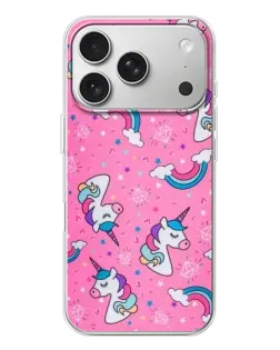 Чехол для iPhone 17 Pro с картинкой «Unicorn паттерн розовый» Чехол для iPhone 17 Pro с картинкой «Unicorn паттерн розовый»