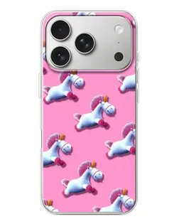 Чехол для iPhone 17 Pro с картинкой «Единороги на розовом» Чехол для iPhone 17 Pro с картинкой «Единороги на розовом»