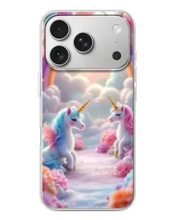 Чехол для iPhone 17 Pro с картинкой «Радуга и единороги» Чехол для iPhone 17 Pro с картинкой «Радуга и единороги»