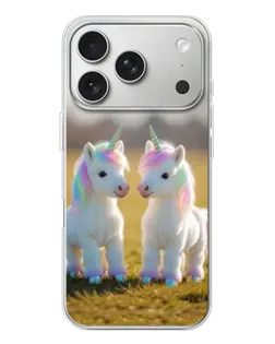 Чехол для iPhone 17 Pro с картинкой «Пара единорогов»