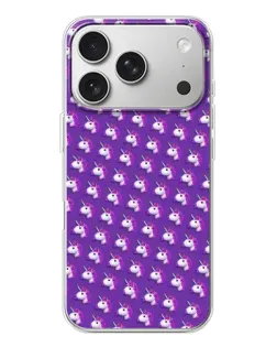 Чехол для iPhone 17 Pro с картинкой «Единороги на фиолетовом»
