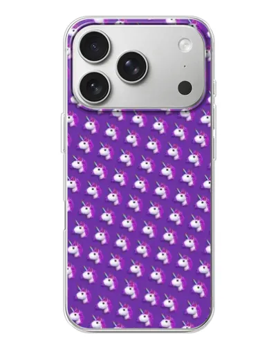 Чехол для iPhone 17 Pro с картинкой «Единороги на фиолетовом» Чехол для iPhone 17 Pro с картинкой «Единороги на фиолетовом»