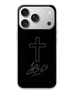 Чехол для iPhone 17 Pro с картинкой «Графический крест Jesus»