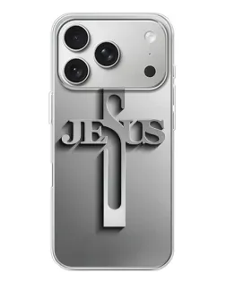 Чехол для iPhone 17 Pro с картинкой «Металлический крест Jesus»