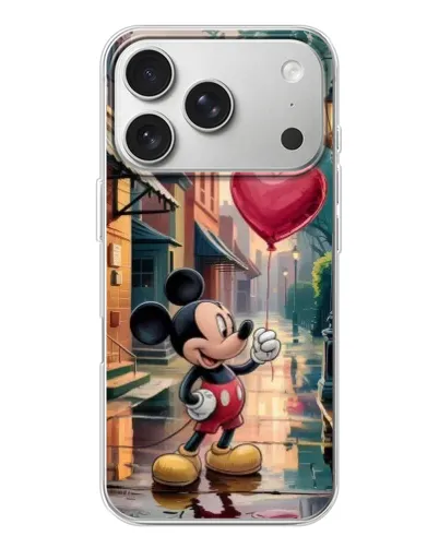 Чехол для iPhone 17 Pro с картинкой «Микки и шарик-сердце» Чехол для iPhone 17 Pro с картинкой «Микки и шарик-сердце»