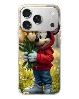 Чехол для iPhone 17 Pro с картинкой «Микки с тюльпанами» Чехол для iPhone 17 Pro с картинкой «Микки с тюльпанами»