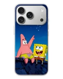 Чехол для iPhone 17 Pro с картинкой «Губка Боб и Патрик ночью» Чехол для iPhone 17 Pro с картинкой «Губка Боб и Патрик ночью»