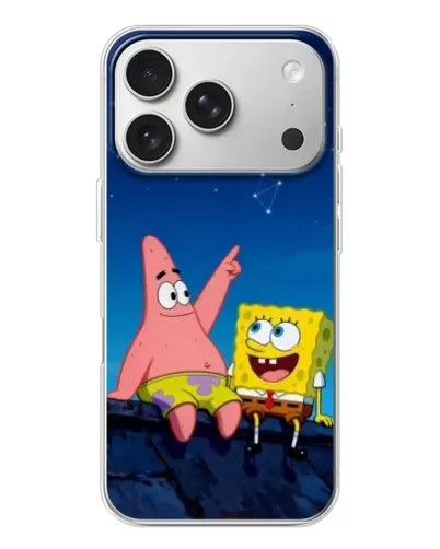 Чехол для iPhone 17 Pro с картинкой «Губка Боб и Патрик ночью» Чехол для iPhone 17 Pro с картинкой «Губка Боб и Патрик ночью»