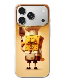 Чехол для iPhone 17 Pro с картинкой «Губка Боб повар»