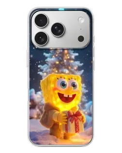 Чехол для iPhone 17 Pro с картинкой «Рождественский Спанч Боб»