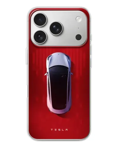 Чехол для iPhone 17 Pro с картинкой «Tesla Top View» Чехол для iPhone 17 Pro с картинкой «Tesla Top View»