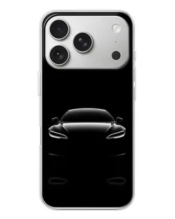 Чохол для iPhone 17 Pro з картинкою «Силует Tesla Night»