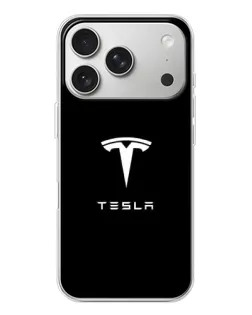 Чехол для iPhone 17 Pro с картинкой «Tesla White Logo»