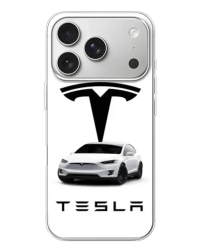 Чехол для iPhone 17 Pro с картинкой «Tesla White Style» Чехол для iPhone 17 Pro с картинкой «Tesla White Style»