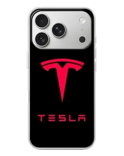 Чехол для iPhone 17 Pro с картинкой «Tesla Red Logo»
