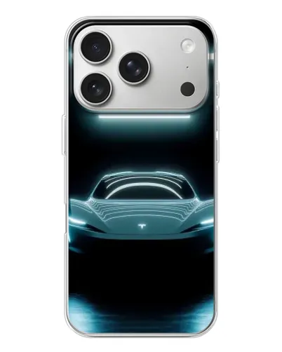 Чехол для iPhone 17 Pro с картинкой «Tesla в неоне» Чехол для iPhone 17 Pro с картинкой «Tesla в неоне»