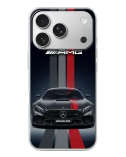 Чехол для iPhone 17 Pro с картинкой «Mercedes — белый карбон»